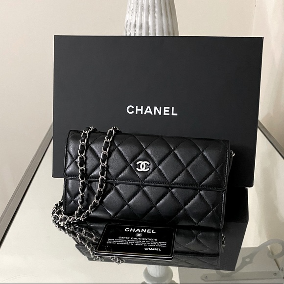 CHANEL Handbags - Rare Find🎁CHANEL Lambskin Leather Quilted WOC 🎁